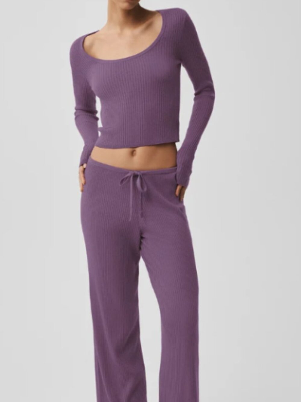 Sweater Knit Mid-Rise Unwind Wide Leg Pant